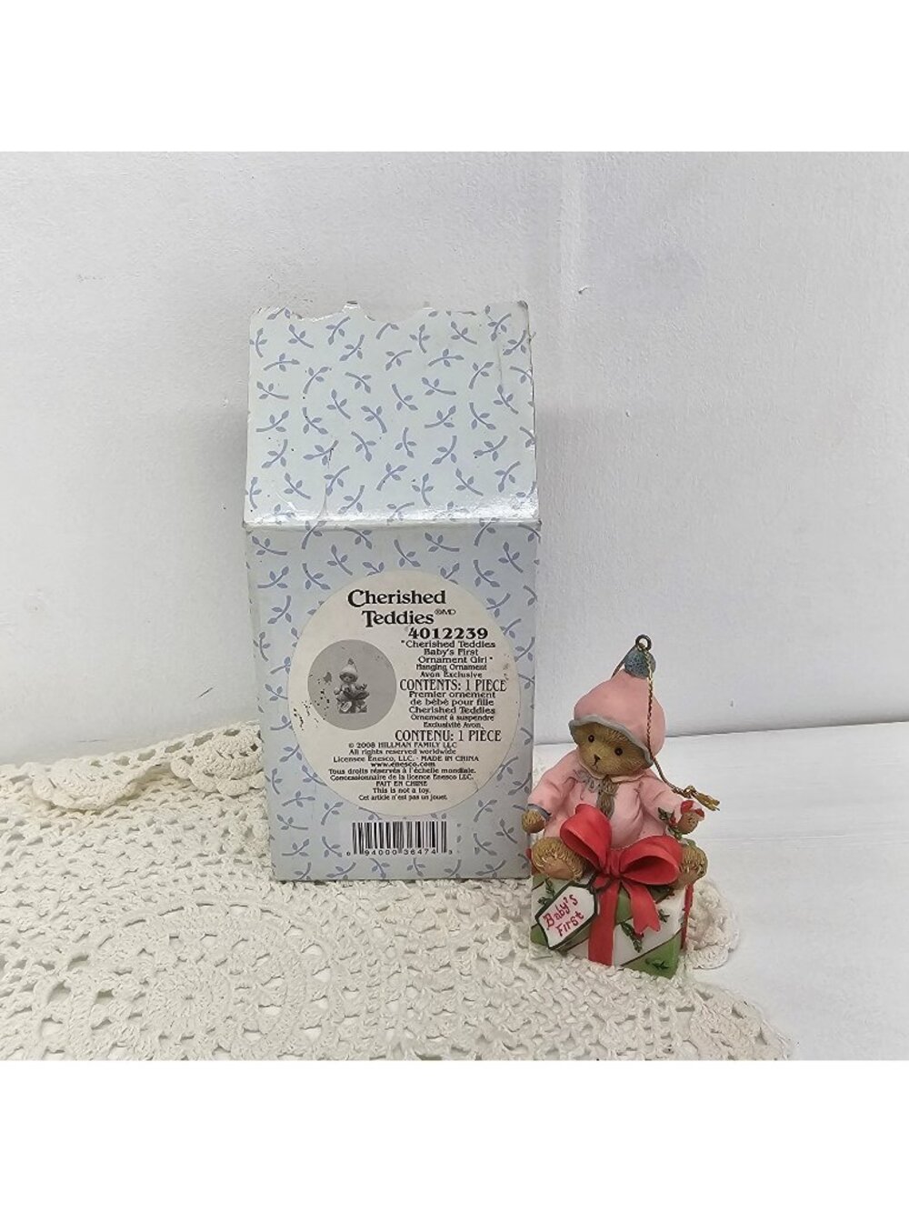 Cherished Teddies 4012239 Baby's First Christmas Girl Bear Figurine